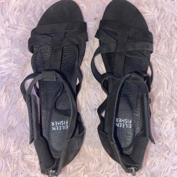 NWOT Eileen Fisher black sandals - Picture 3 of 6